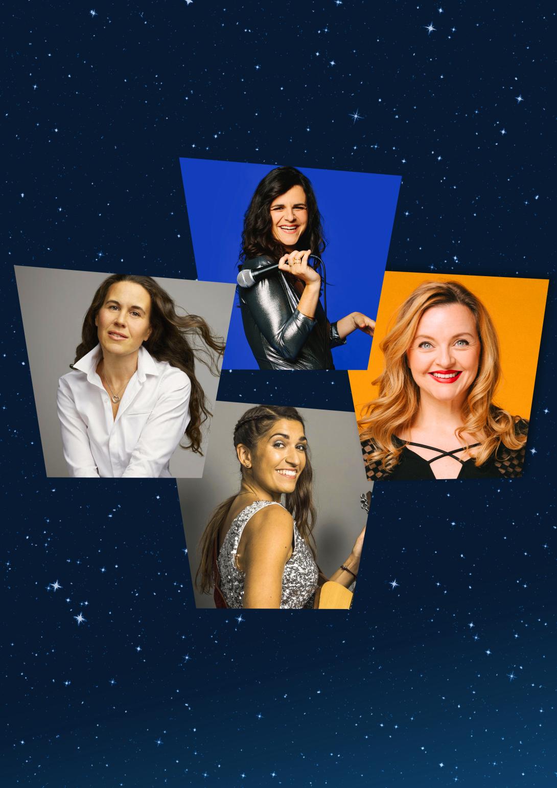 Portrait des quatre humoristes